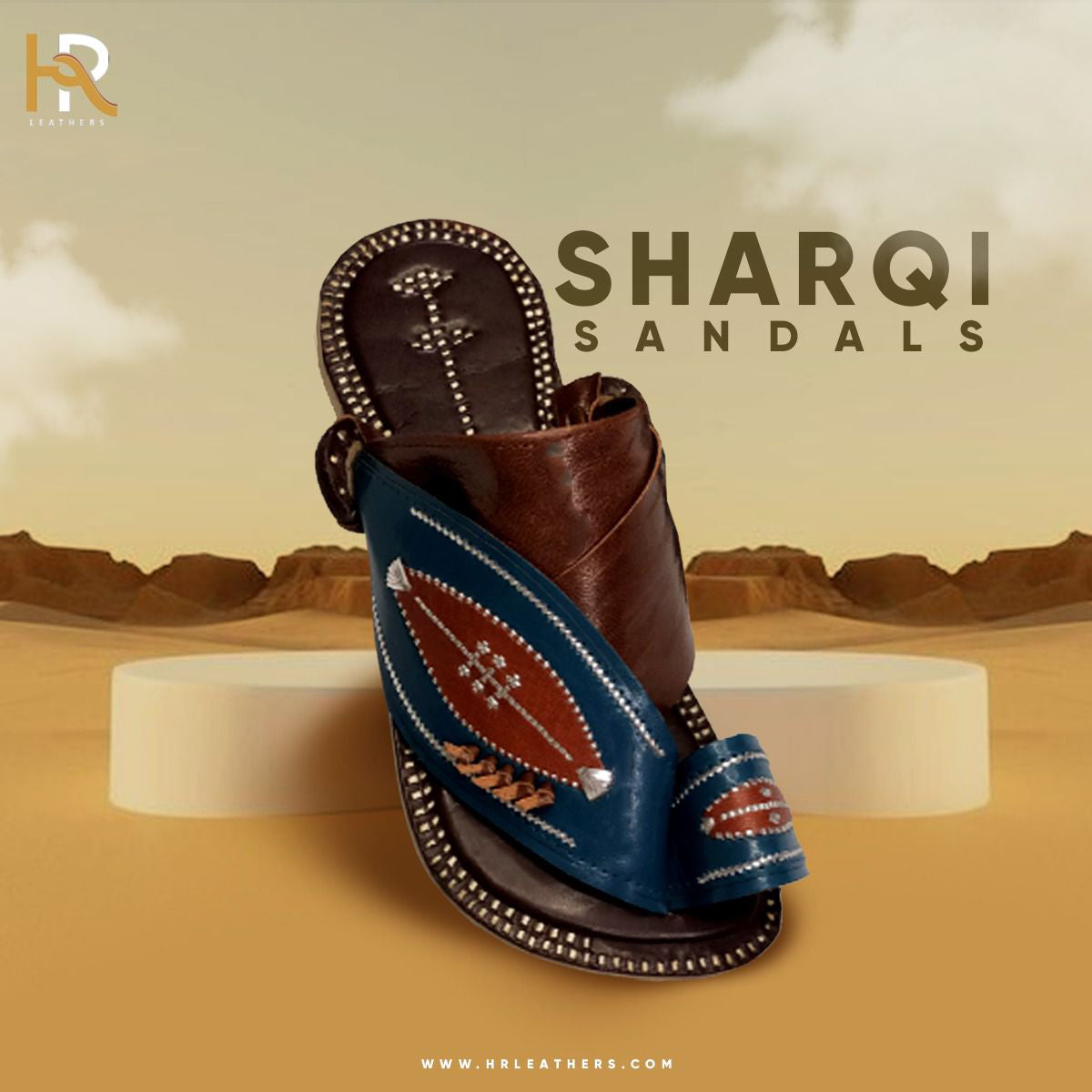 Sharqi Sandals with Brown and  Blue Combination